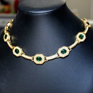 VTG 1961 Repro of  1st Lady's "Emerald & Diamond" Necklace, 16"L  VERY RARE!